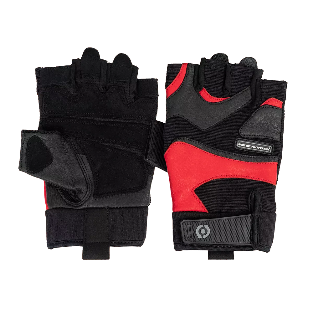 SCITEC NUTRITION RED Style leather gloves