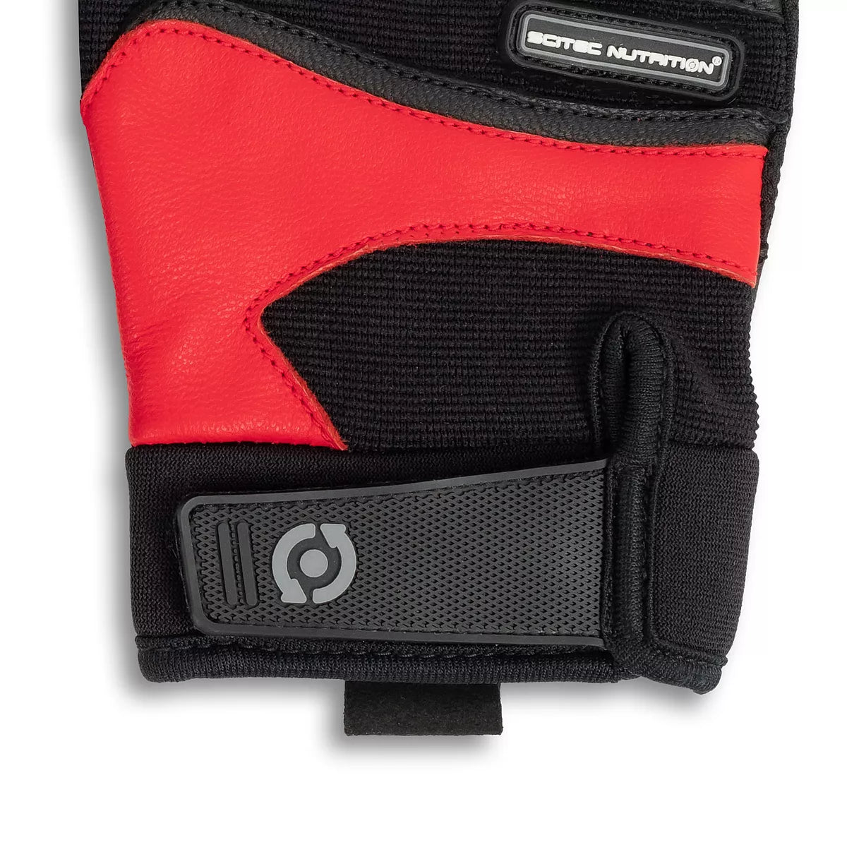 SCITEC NUTRITION RED Style leather gloves